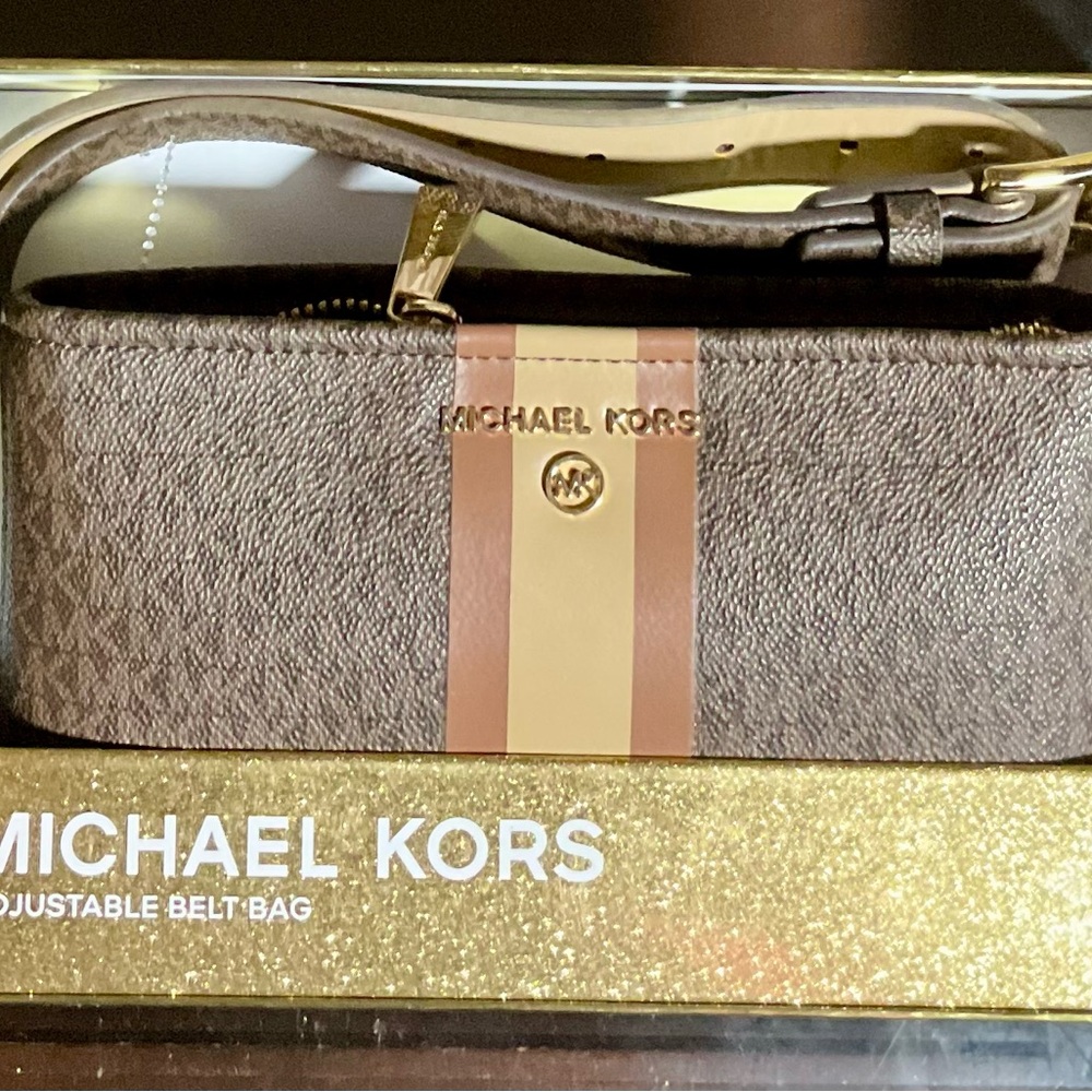Michael Kors Brown and Gold Belt Bag s/m